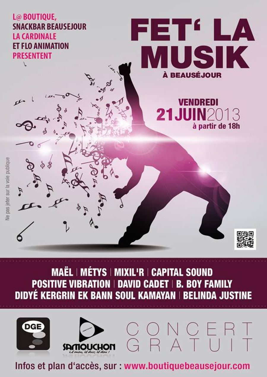 Affiche Fête de la Musique à Beauséjour - Novacom